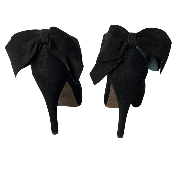 VERA WANG Lavender Label “Jane” Bow Back Black Suede Pump 6 - Picture 5 of 10